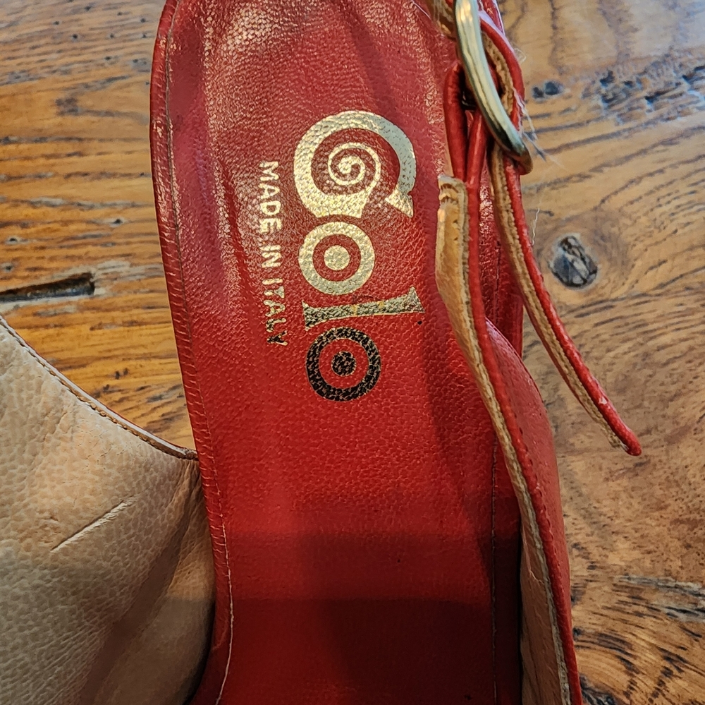 Red Leather Slingbacks - Picture 3 of 7